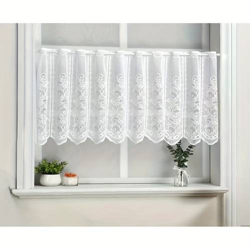 1 panel modern minimalist linen look room divider curtain no drill tension rod pocket semi transparent sheer for kitchen dining room balcony install light filtering durable polyester fabric curtains for living room kitchen privacy screen contemporary window curtain curtain for kitchen short curtains for windows