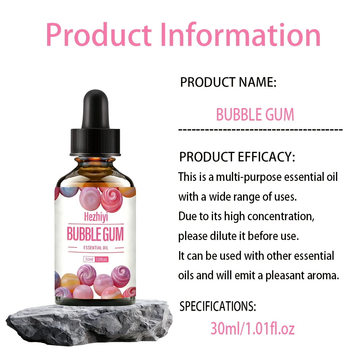 Bubble Gum Essential Oil - Long-Lasting Bubblegum Scent (Beige And Pink Bubble Gum Flavors), Alcohol-Free Oil Suitable for, Scented Candles And Light Beige Diffusion - Gentle for Sensitive Light Beige