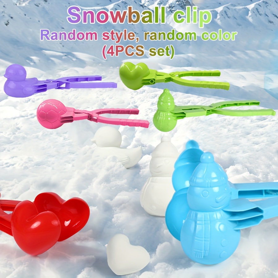 

4-pack Assorted , Sculpting Tools , Soccer, Duck, Snowman Molds, Plastic Outdoor Play Equipment For Snowball - Random Style & Color