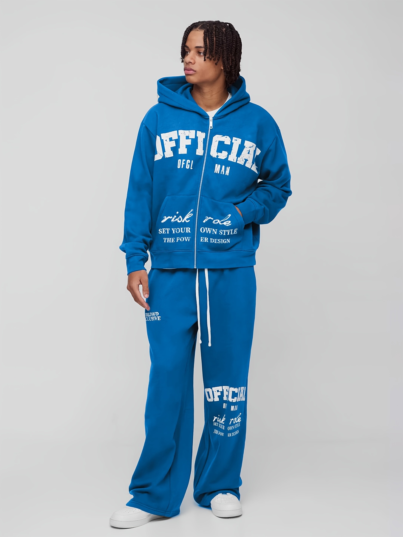 Design Your Own Hoodie And Sweatpants Men's Navy Blue 