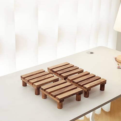 2pcs 4pcs solid wood flower stand anti solid wood plant flower stand desktop green plant display stand flower pot holder shelf multi purpose plant flower stand