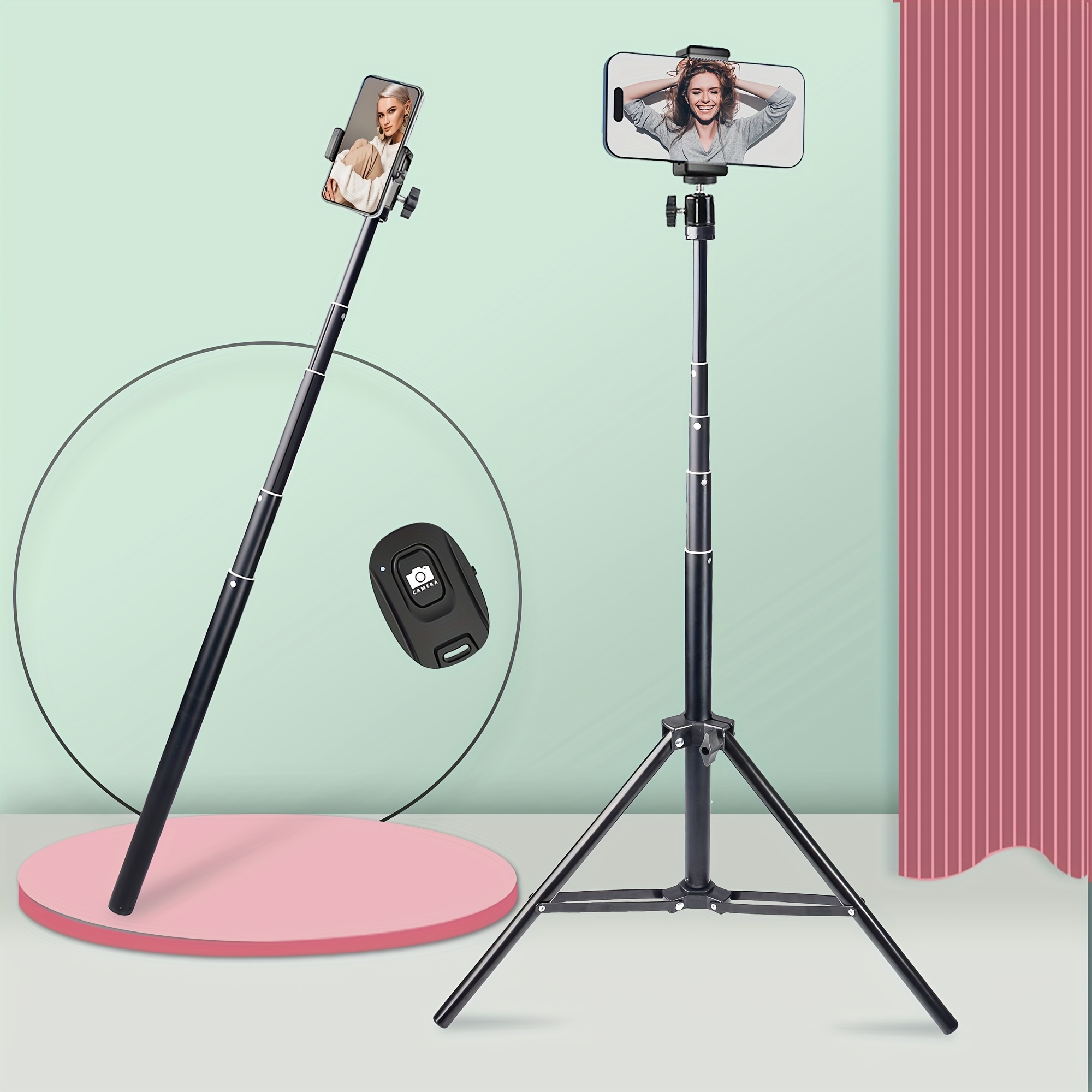 phone tripod selfie stick camera tripod stand wireless Temu