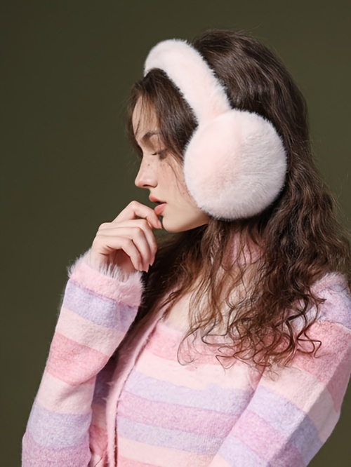 Warm Ear Covers Sweet Sister Versatile Autumn and Winter Riding Commuting Large Ear Covers Thickened Imitation Mink Plush Ear Warmers details 4