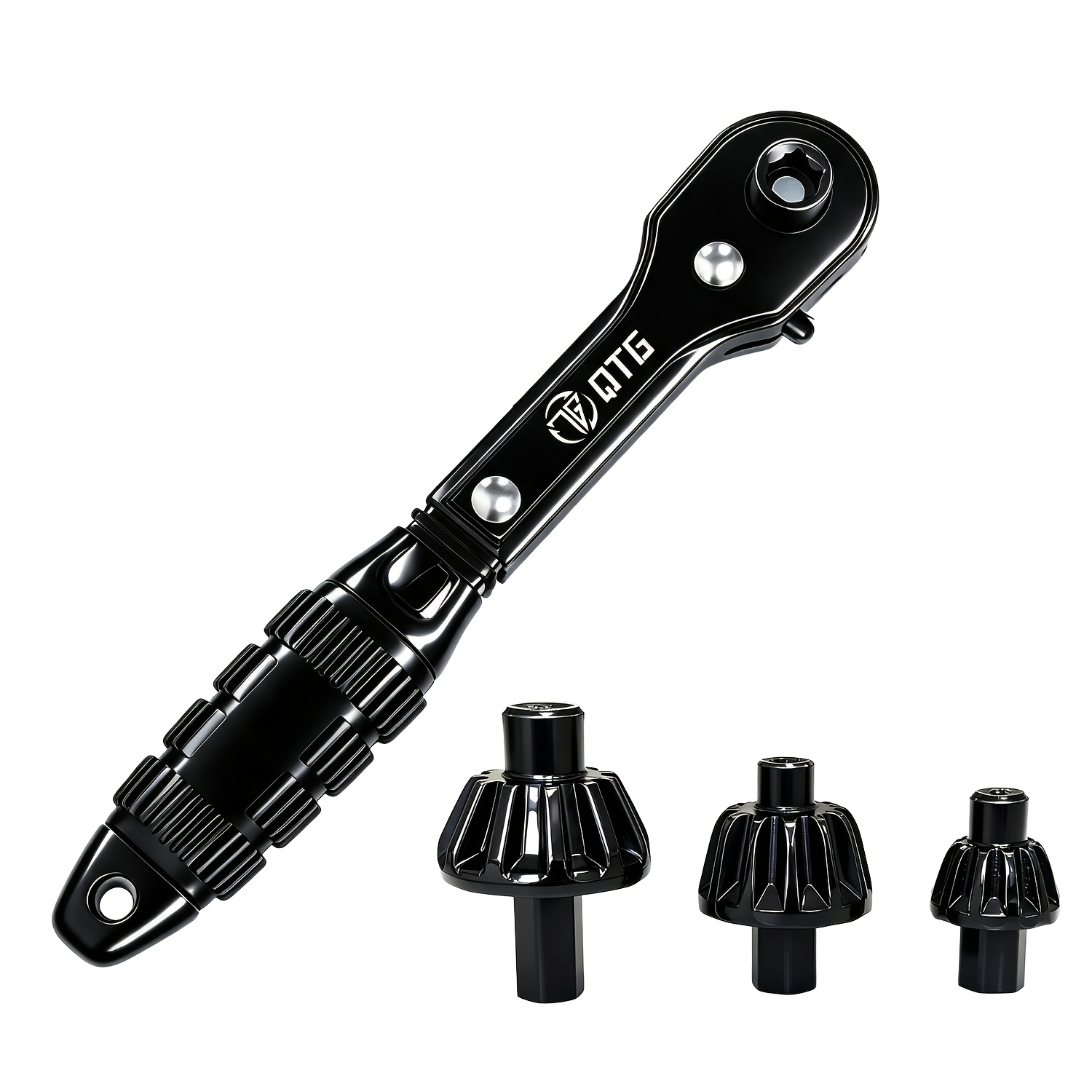 TEMU 1set Qtg Drill Chuck Wrench,heavy-duty Manual Drill Bit Clamp Wrench Kit,3-in-1 Ratchet Wrench,with Interchangeable Head Key, 3-gear Quick