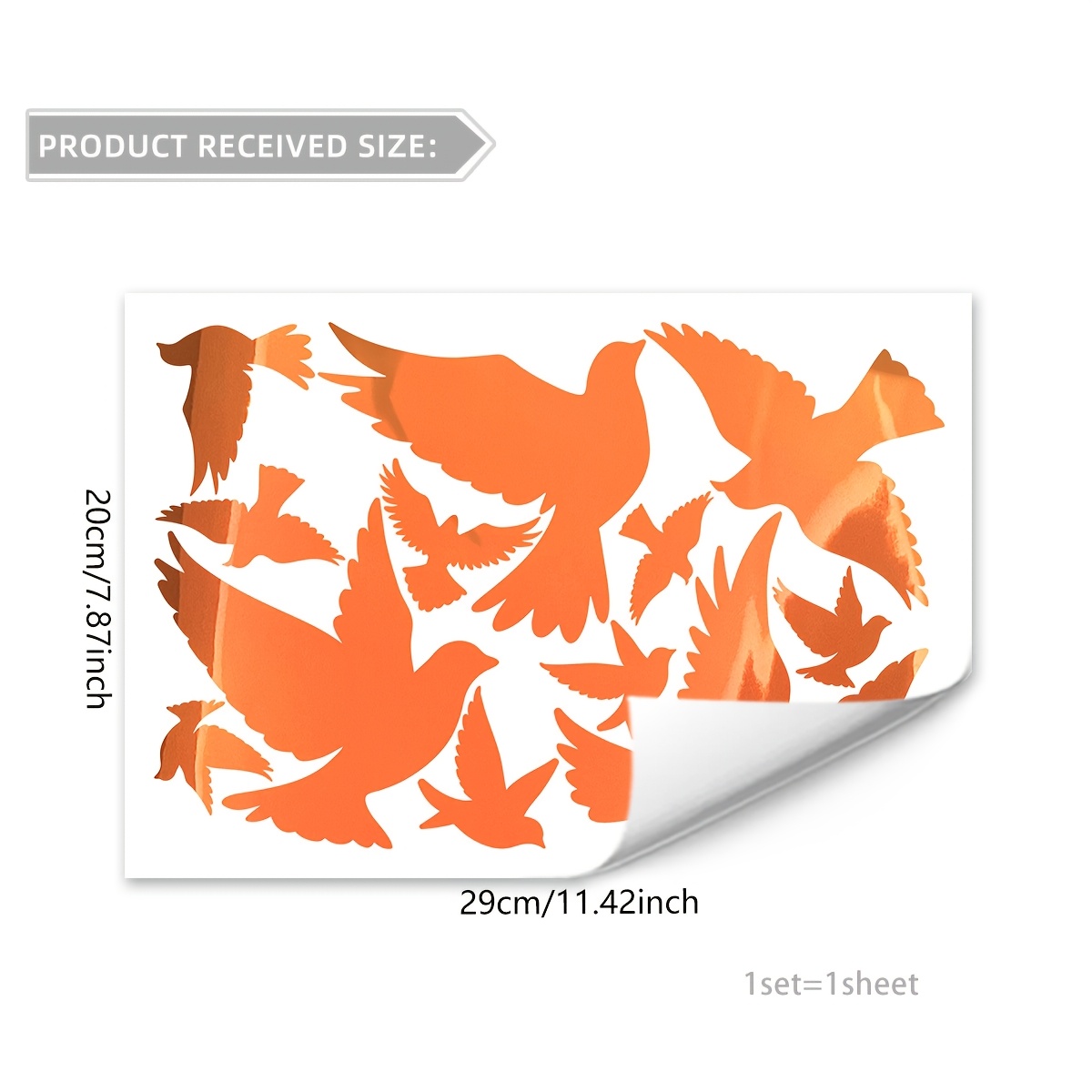 Image of 1 Sheet -the-dark Self-adhesive Wall Sticker Compatible For Room, Glow Light Orange Pvc Decal - -the-dark, , Irregular Shape For Walls, Doors, Furniture -