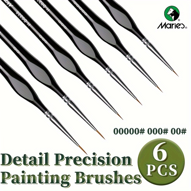 

Maries' - Miniature Synthetic Brushes Triangular : For Artists & Hobbyists - Includes 3/6 Pcs Of 5/0, 3/0, And 2/0 Brushes For , , Crafts, Models, , , , And