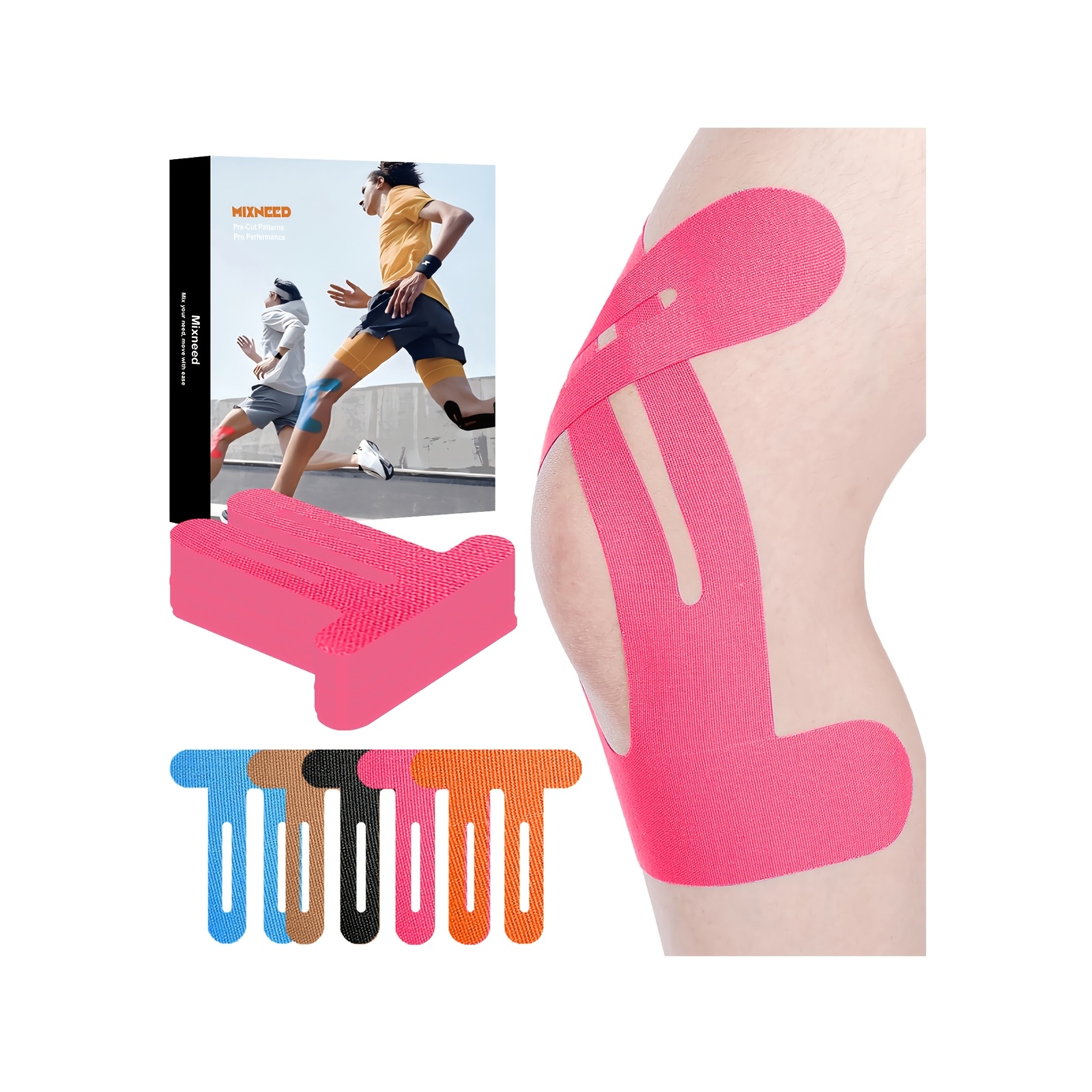 Ruban Kinésiologique OK Tape - 20 Bandes Précoupées 10in - Coton élastique Rose - Neuf