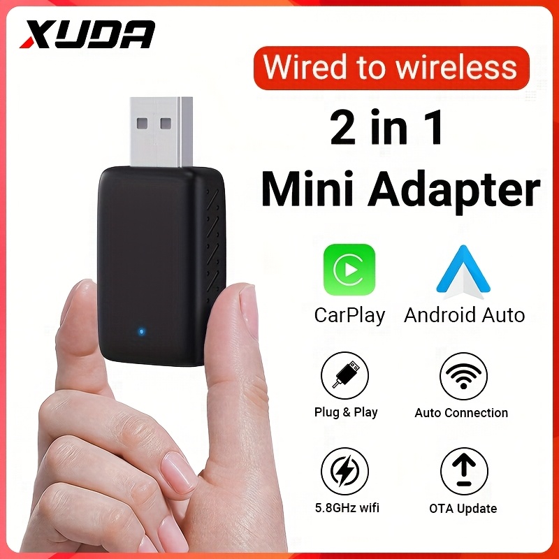 Adattatore Wireless Android Auto E CarPlay 2 In 1 | Dongle Per Auto Con Cablaggio OEM | Per IOS 10+ E Android 11+