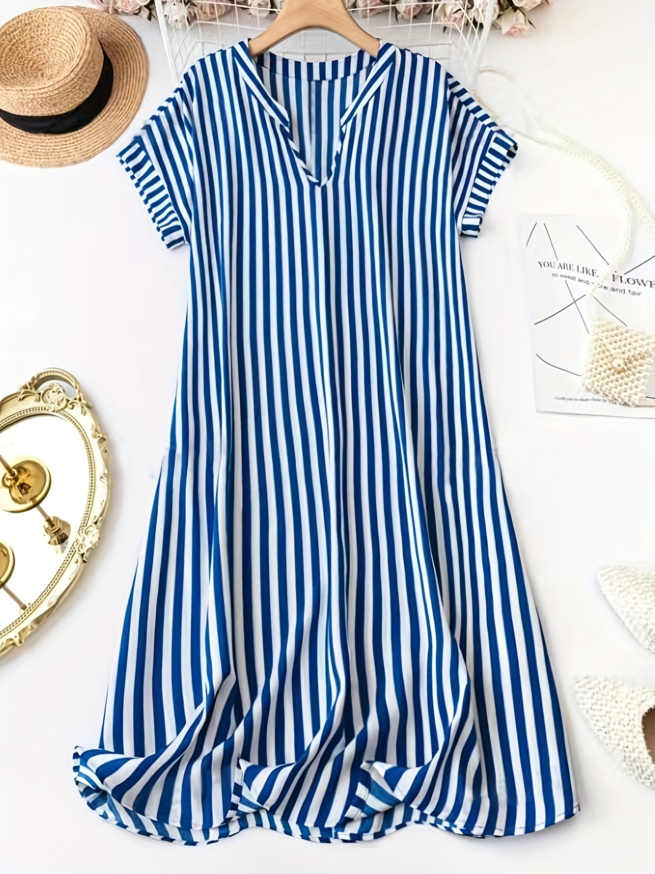 army dress blues with bow tie Plus Size Side Slit Striped Tank Midi Dress