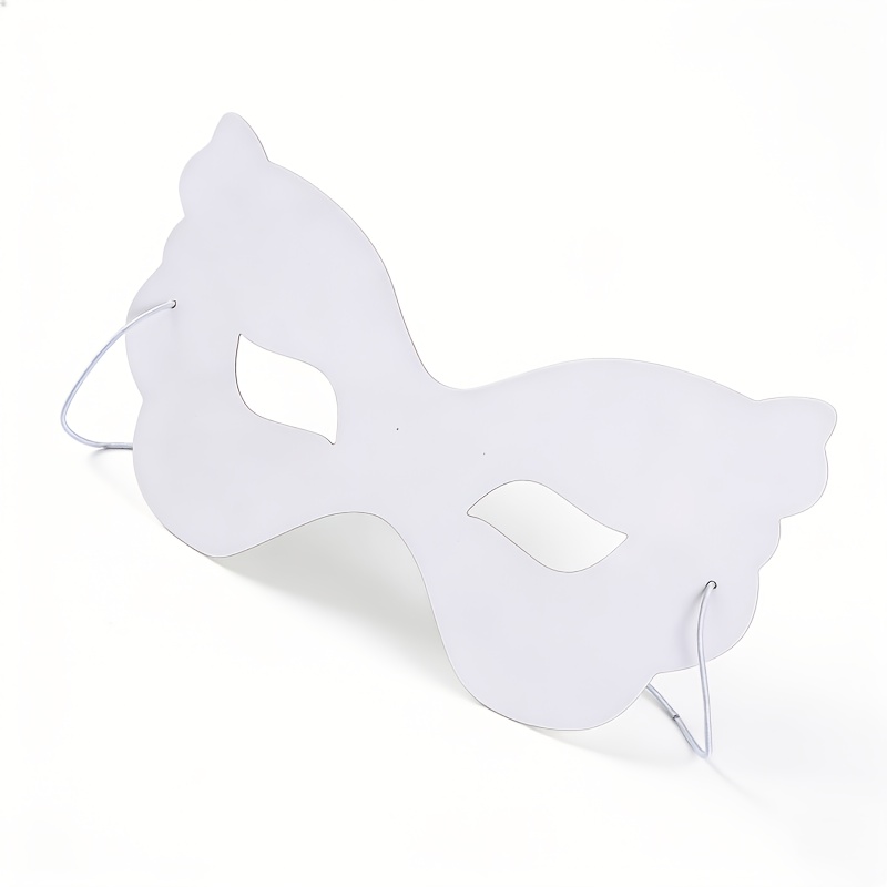 Image of 12pcs/24pcs Blank Mask Sets - Diy Art Graffiti Masks For Easter, Equipped With Comfortable Elastic Bands, Colorable Female Party Costume Masks, Suitable For Party Decoration And Handmade Crafting.