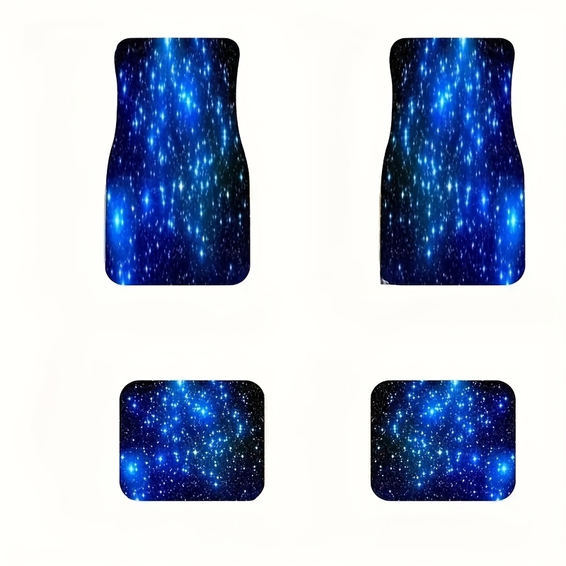 TEMU 4pcs/set Blue Front/rear Foot Mats For Cars, Suvs And Trucks, Durable Polyester Carpet Mats, Interior In All , Ideal Gift For Men And Women