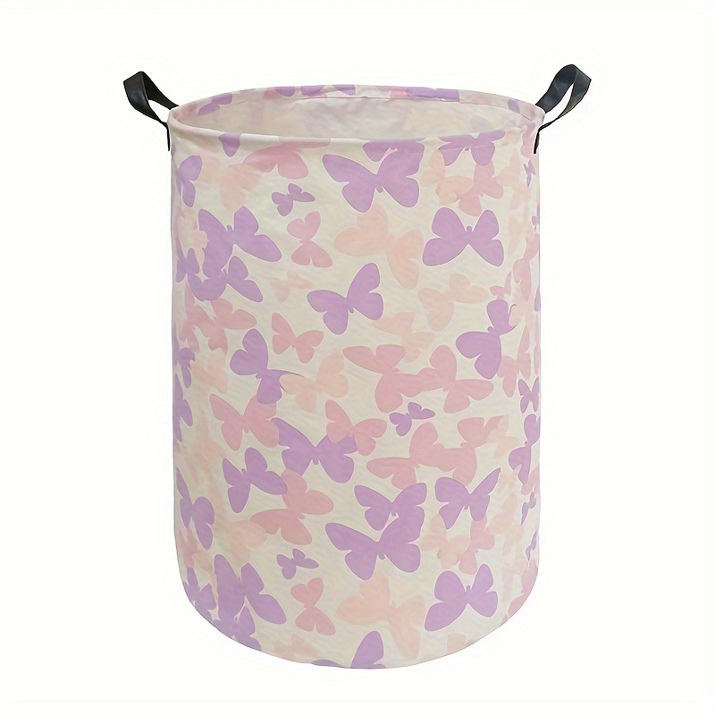 

1pc Storage Basket Canvas Clothes Baby Laundry Basket Pink Gift Basket Laundry Hamper Storage Hamper For Kids Boys And Girls Room Decor