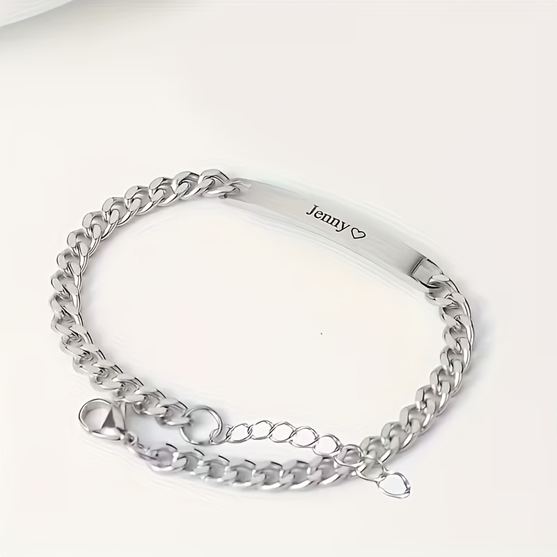 E-shop Personalisierte Namensschild Armbänder für Paare - Eleganter und minimalistischer Stil, hergestellt aus 18K vergoldenetem 304L Edelstahl,