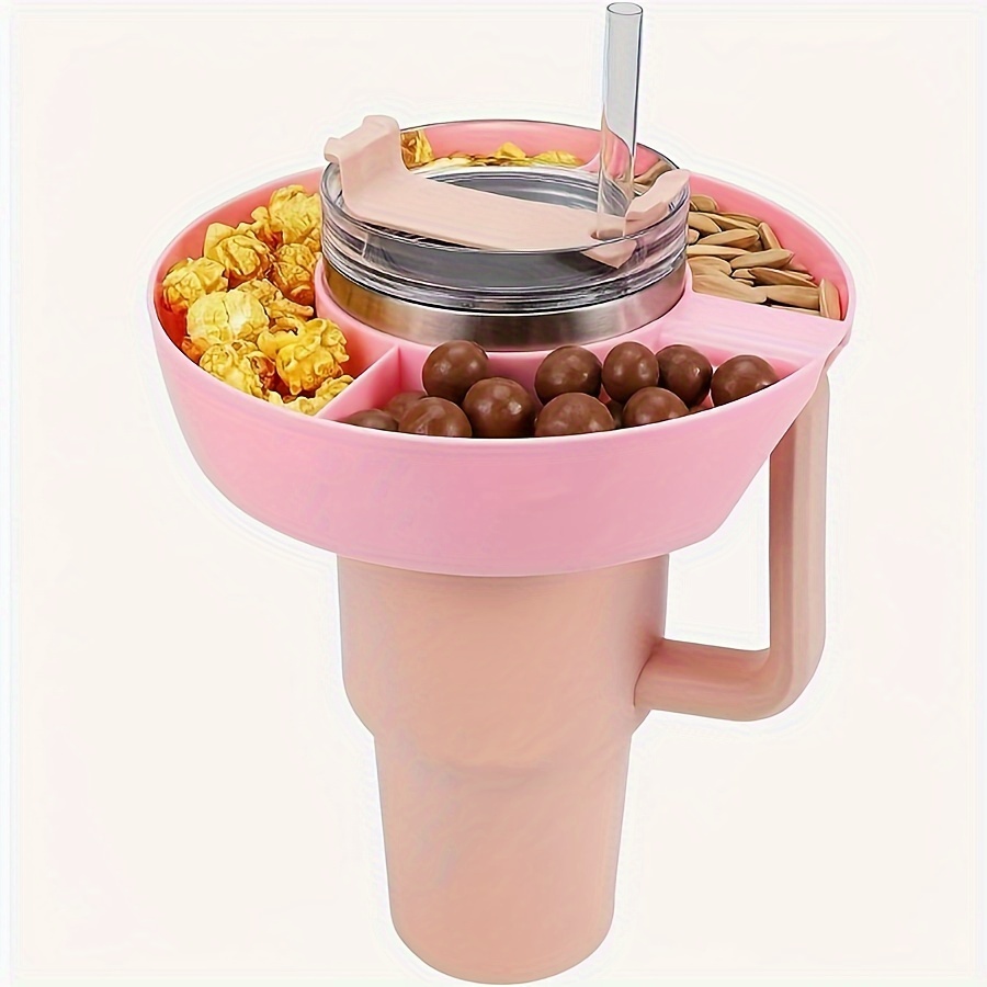 

1 Pc Plastic Snack Tray Cup Accessories, With 3 Separations, Easy To Assemble, Suitable For Flat Mouth Cup Snack Tray Accessories