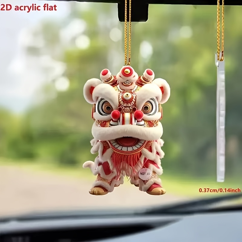 

2d Flat Chinese Lion Acrylic Pendant - Of , & | Hanging Decor For Car & Home | Ideal Unique Holiday Gift