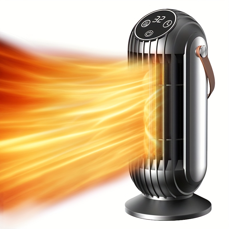 TEMU 1500w Hot Air Blower, Electric Heater -3-speed Hot Air | Timer 1-7h | - With Remote Control | Display Screen | Protection | Temperature - Suitable For Home, Room, Office, Outdoor Hot Air Blower