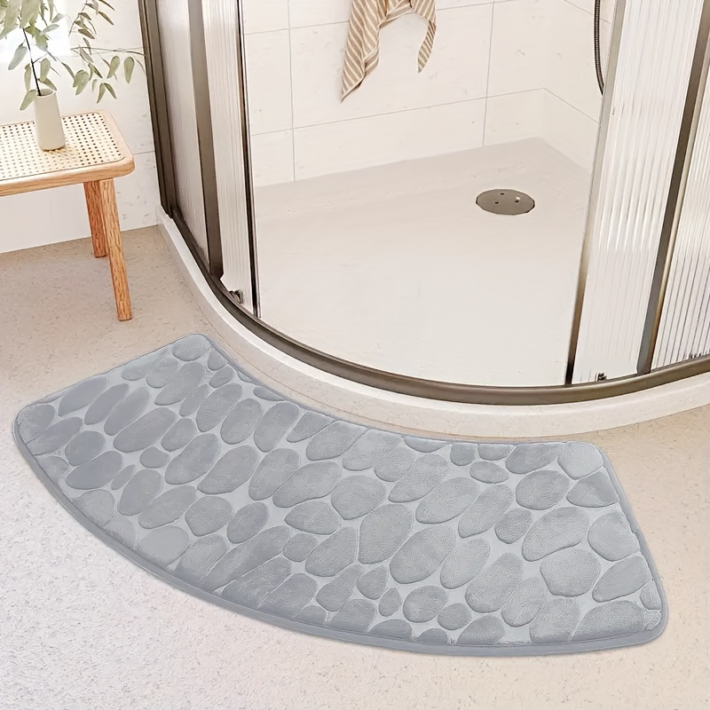 Image of 1pc Pebble Bathroom Mat, Absorbent And Quick-drying Kitchen Floor Carpet, Non-slip And Super Soft Entry Doorway Floor Rug, For Bathroom Bedroom Room, Ideal Bathroom Supplies, Home Decoration