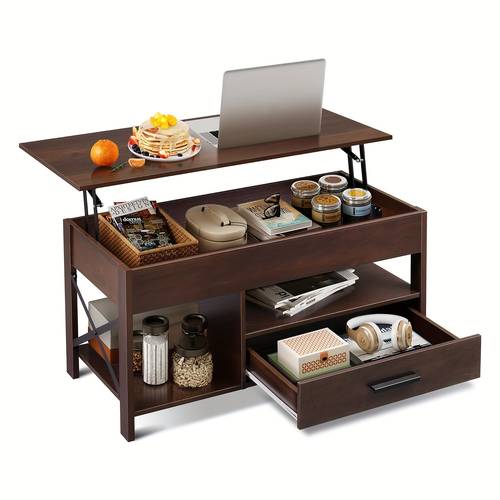 lift top coffee table 39 coffee table with storage drawers hidden compartment and metal frame for living room reception room