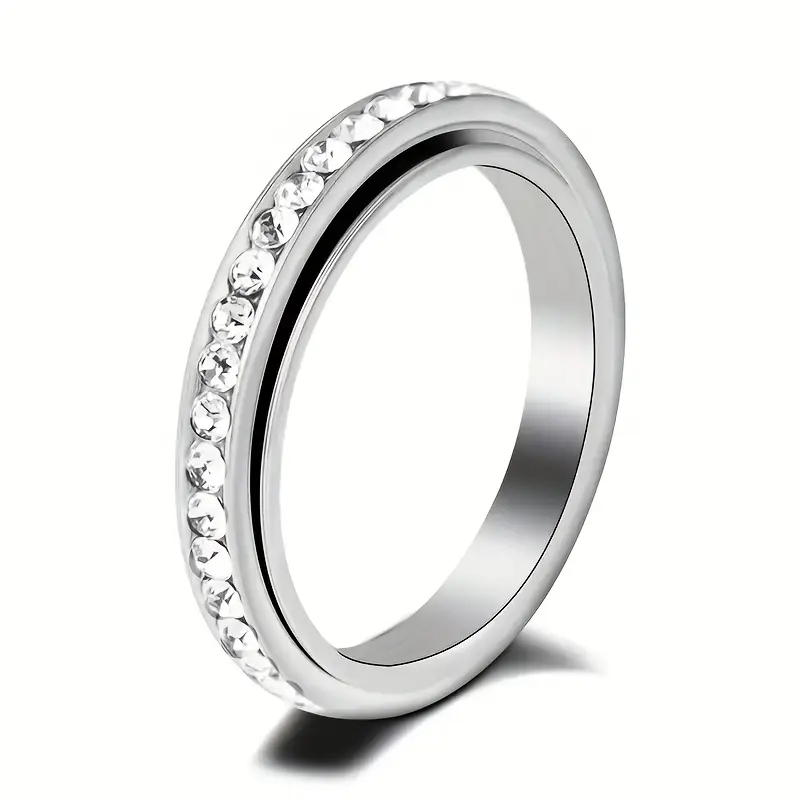 5pcs/set women s fashionable decompression rotating stainless steel ring, rotatable, decompression, meditation ring, suitable for daily wear, banquets, parties, festivals, birthdays, weddings, anniversaries, gifts, souvenirs, z modern t, r jewelry rotary couple wedding bound eng ring suit, banquets decoration, parties accessory, colless, board near gene ring for , gift for occasions Product details 5
