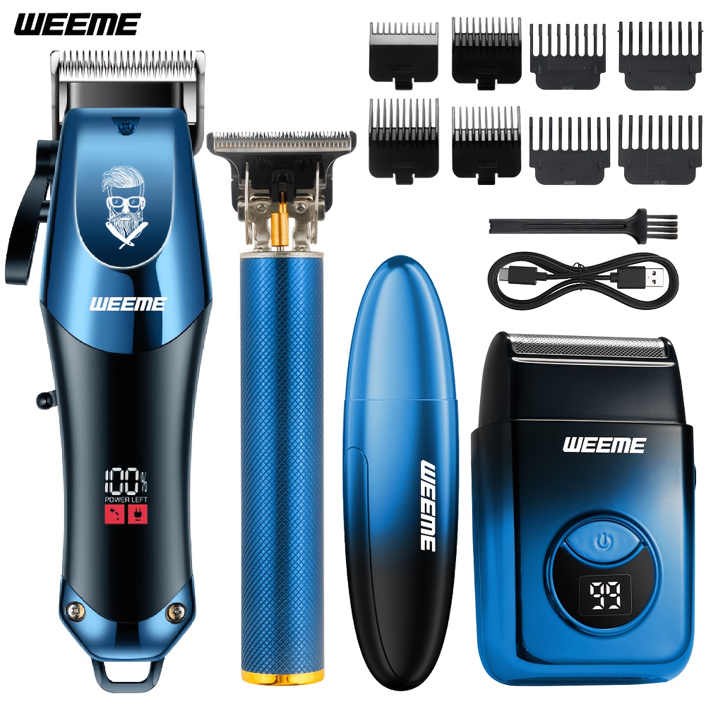 TEMU 4pcs/2pcs Holiday Gift Box Hair Clippers For Men Professional, Barber Clippers And Trimmer Set, Cordless Hair Clipper Kit With Foil Shaver And