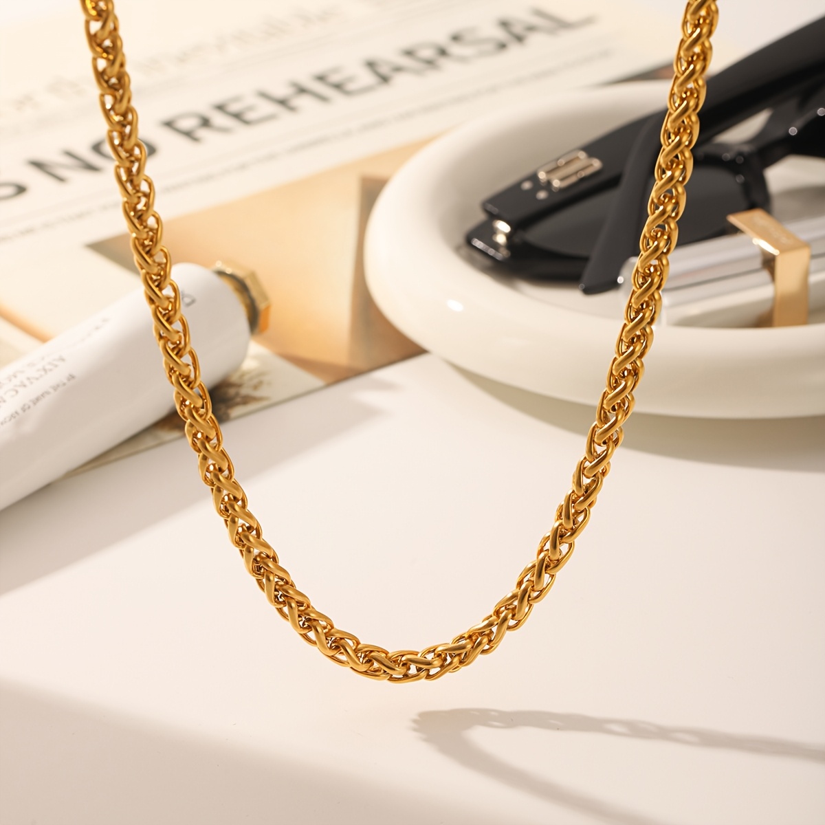 Avant-Garde Unisex Stainless Steel 5mm Keel Chain Necklace