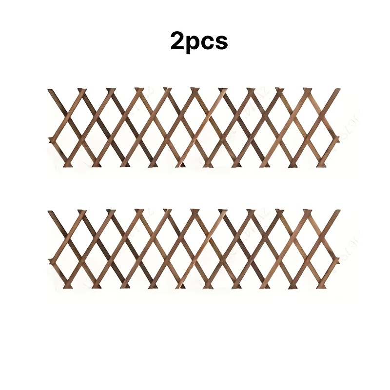Image of 2pcs Expandable Bamboo Trellis - Adjustable Garden Fence Panel For Climbing Plants, Vines & Pet Enclosures | Weather-resistant Natural Wood Lattice (outdoor Decorative Screen, Rustic Design)