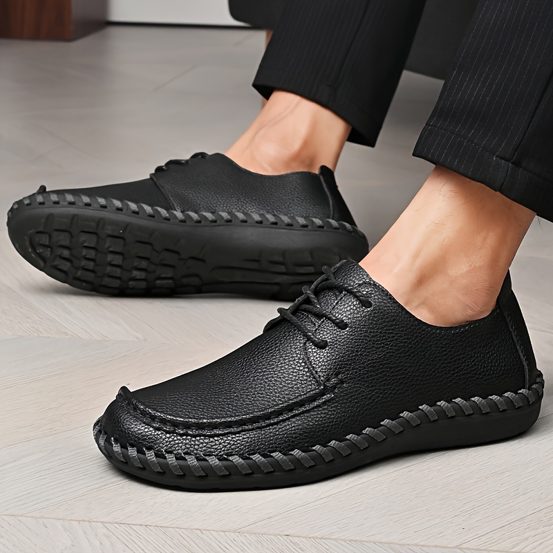 Mens Solid Color Vintage Microfiber Upper Stitch Dress Shoes Comfy Non Slip Business Shoes Mens Footwear Men s Shoes Temu