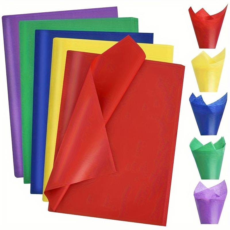 

Tissue - Sheets In 5 Vibrant Colors, Gift Wrapping, Diy Crafts, Birthday, Wedding, And Holiday Decorations, 14"x20" Bulk Set