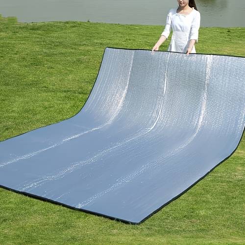 insulated camping mat multiple sizes 78 inch durable aluminum foil epe fabric portable and foldable outdoor picnic mat tent pad moisture proof park seat cushion picnic mat easy to clean and hand wash 1pc