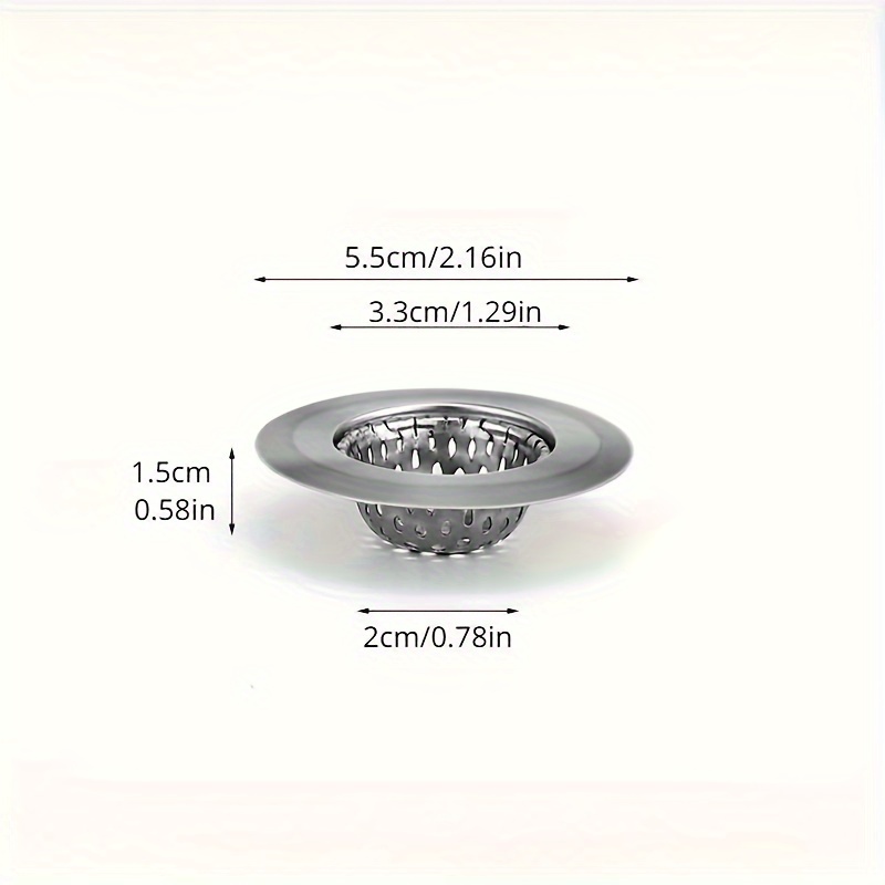 TEMU 1pc Filtro de Drenaje Anticongelante de Acero Inoxidable para Baño y Cocina - Colector de Alimentos y Tapón de Agua, Ideal para Bañeras y