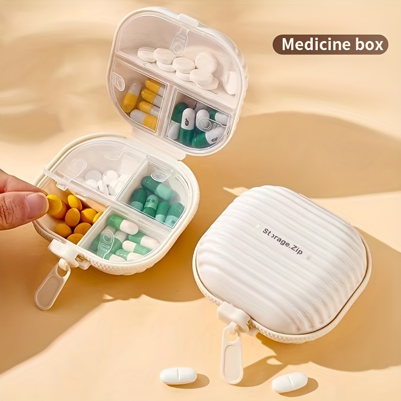 

Portable Pill Organizer - 1 Zippered For Use, Moisture- For Capsules