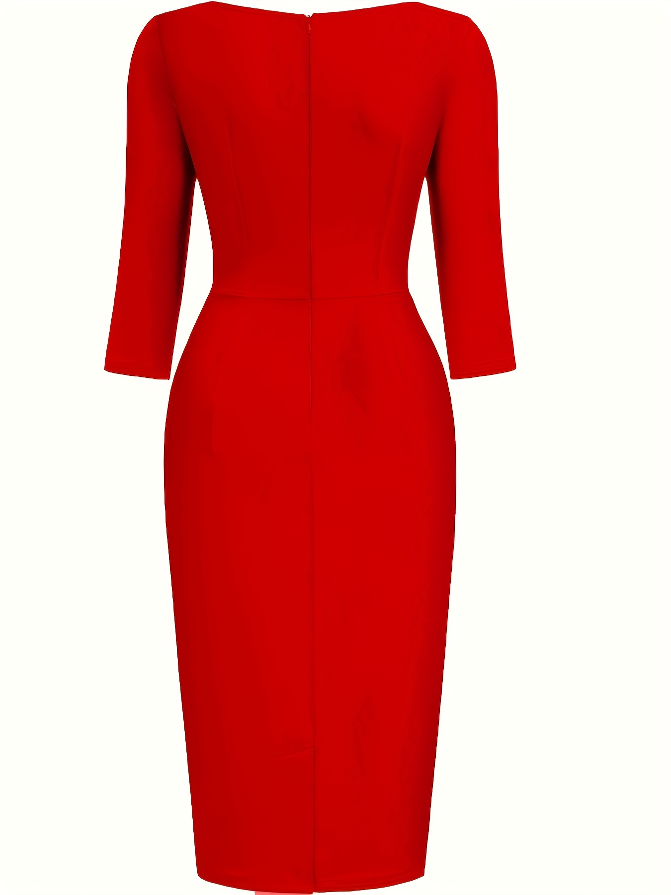Elegant Boat-neck Midi Dress with Ruffled Three-quarter Sleeves for Romantic Valentine's Day Nights in Autumn and Winter. A Perfect Graduation Gift for Mothers, Suitable for Office Wear or Parties