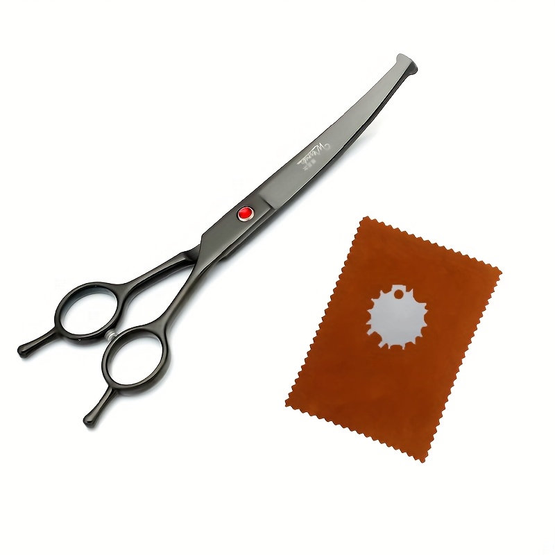 E-shop Professionelle 7-Zoll Gebogene Tierpflege-Scheren für Rechtshänder mit Sicherheitsstumpfe Spitze und ergonomischem Griff, Schwarz - Ideal für