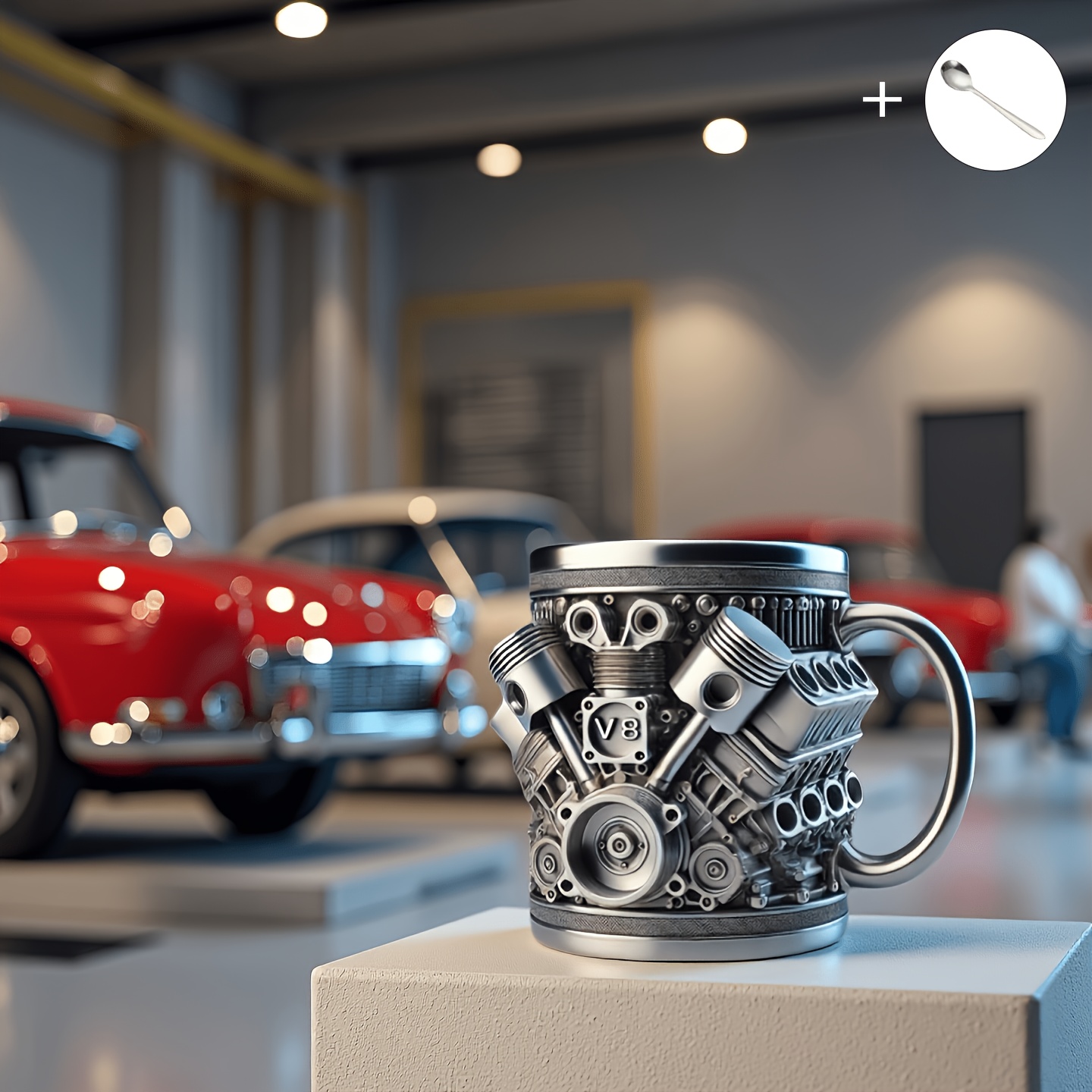 Design Coffee Mug - Handcrafted Durable Cup For Car Enthusiasts, Gift, Racing Fan Present, Handiwork Car Lover Drinkware With Vintage Motor Art