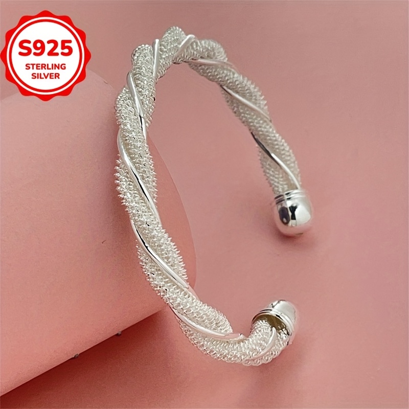 Hypoallergenic Twist Braided Open Bracelet
