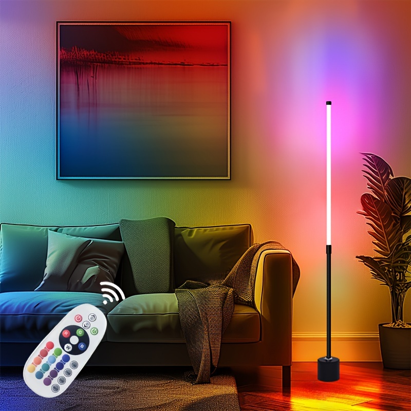 

Versatile Rgb Led Floor Lamp With Remote Control - Usb Powered, Modern Minimalist Design For Every Room
