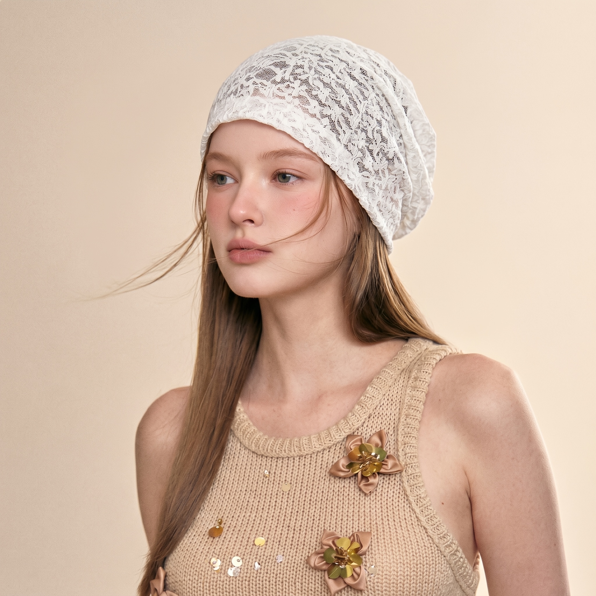TEMU 한국 스타일 인스 레이스 텍스처 컬드 모자, 젠틀 스타일 통기성 모자, 여행 사진용 다용도 트렌디 모자