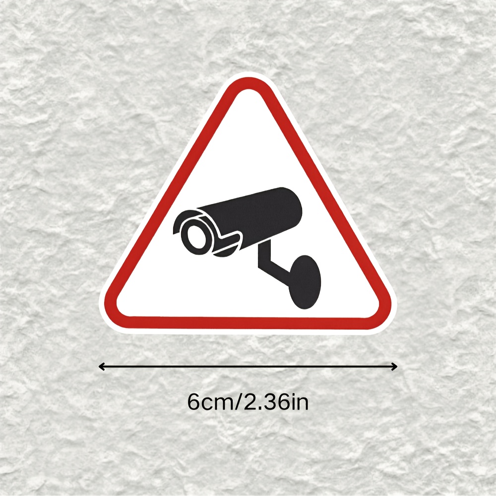Vinyl Decal Sticker For Camera Warning - A Sturdy, Weather-resistant Accessory For Car Exteriors Featuring A Surveillance Camera Icon And A Border Design.