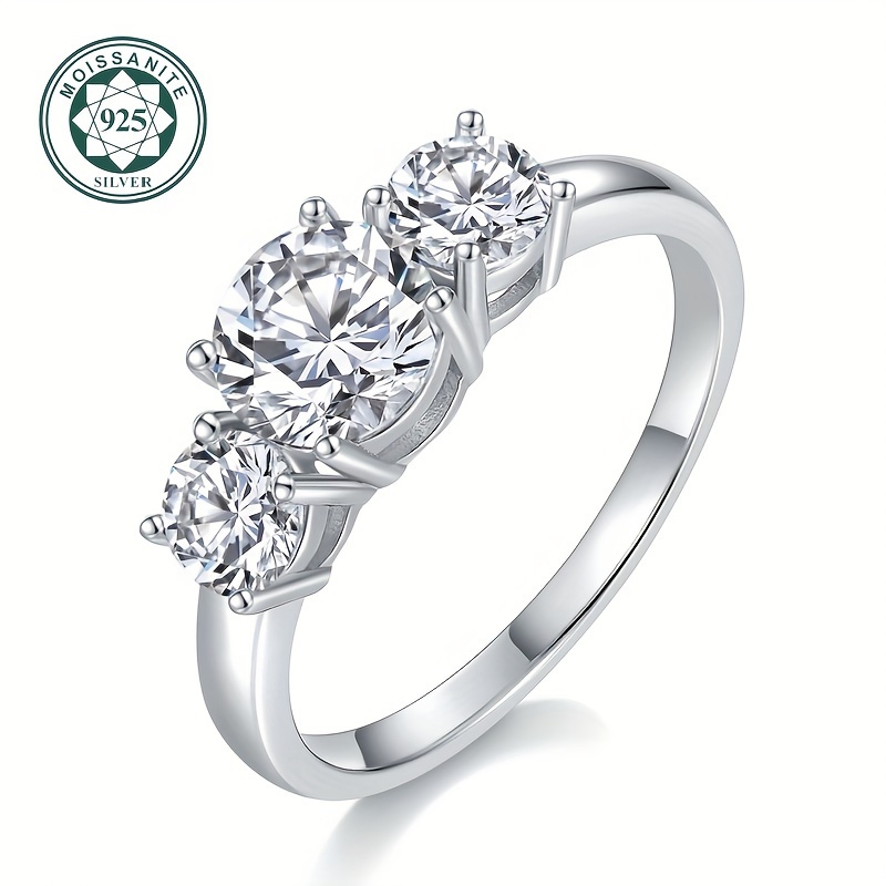 

Stylish And Unique Moissanite Wedding Ring Elegant 925 Sterling Silver Proposal Ring Gifts For Women With Gift Box