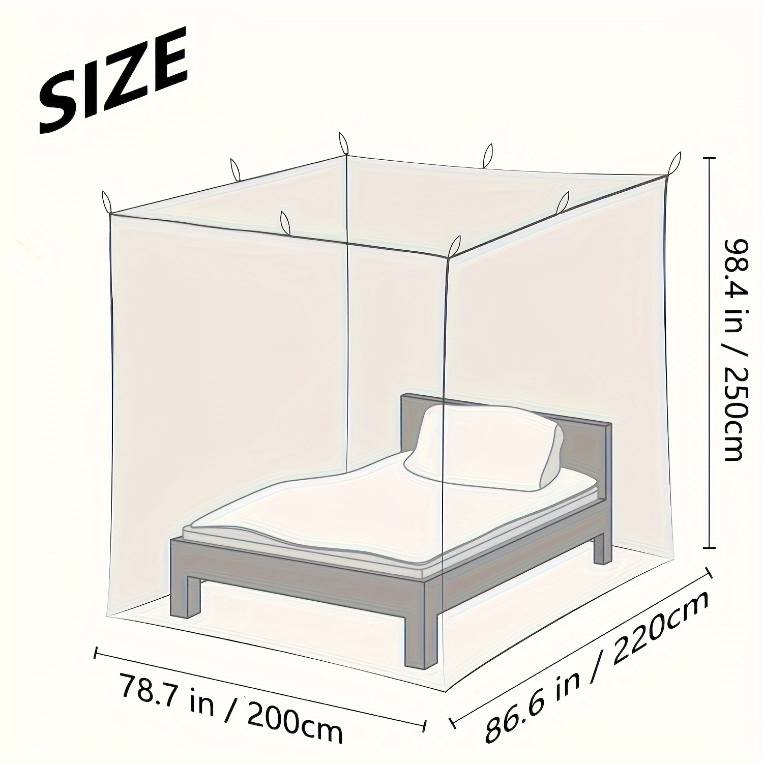 8 corner bed top with 100 led star string lights battery powered   of bed net 4 door square awning bed curtain recommended double bed double bed large bed details 2