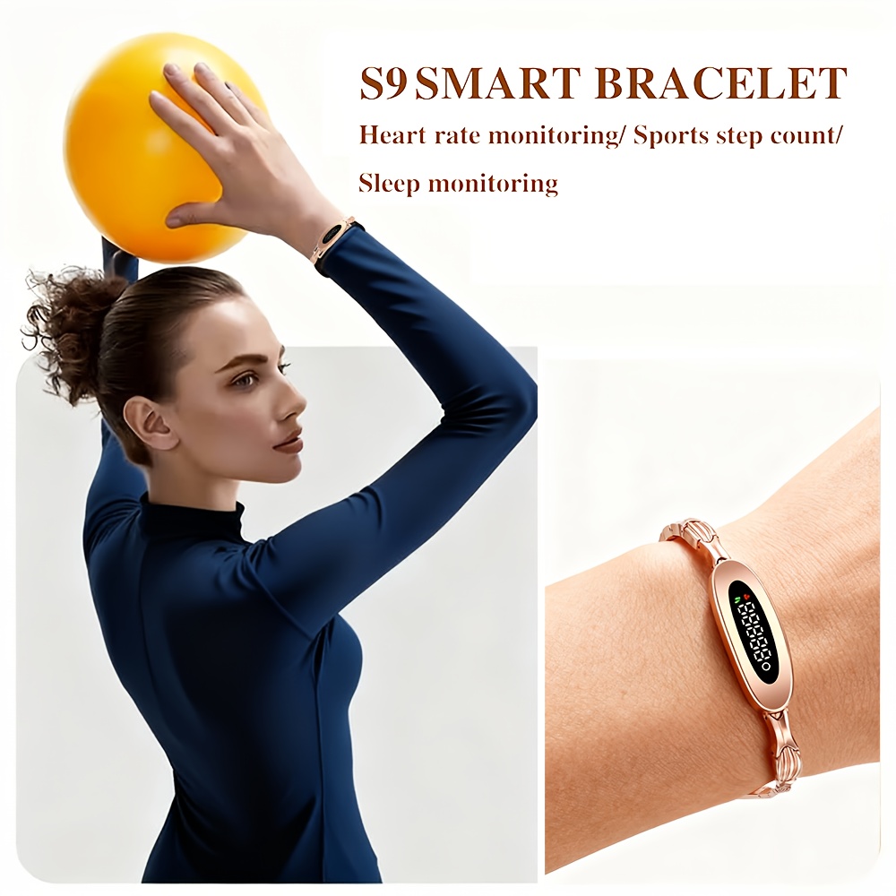 GWENLAND 1pc Smart Bracelet, Smart Band, Smart Watch, Supports Wireless 5.2, Pedometer, Sleep Monitoring, Multiple Sports Modes, Women'S Health, Remote Photography, Metal Watch Band, Women'S Additions, USB Charging