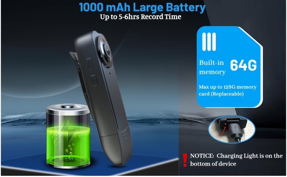 body camera 1080p 64gb body camera with   clip wearable camera with motion detection and night vision suitable for proof of work delivery outdoor travel personal use Product details 2