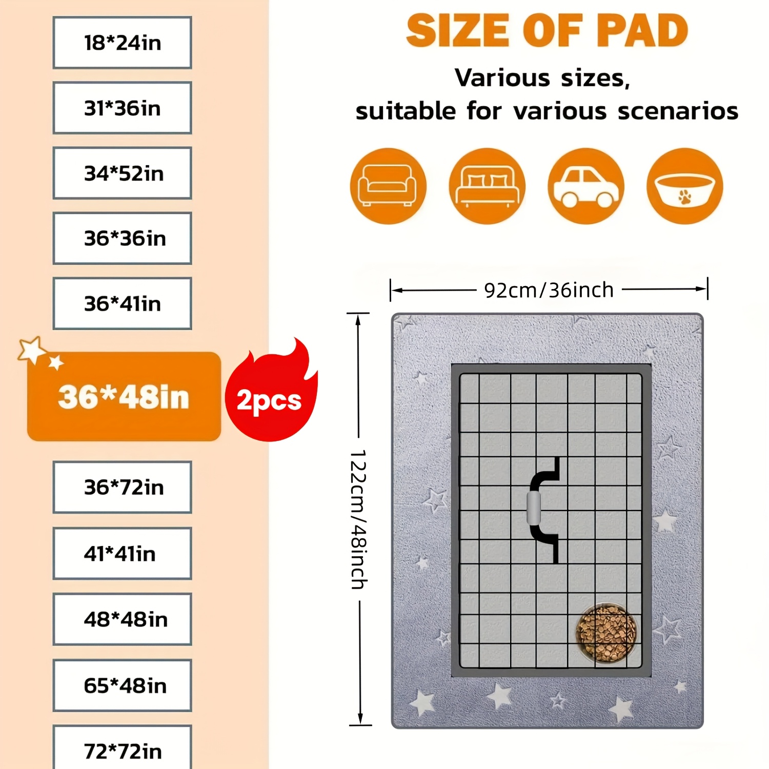 E-shop 2er-Pack Waschbare Hundetrainingsmatten - Wiederverwendbare, Saugfähige Pipi-Matten für Hunde, Rutschfest & Auslaufsicher, Ideal für Welpen- &