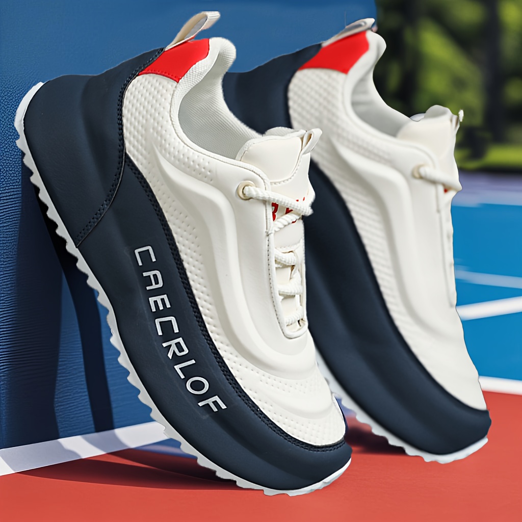 sneakers mens road running shoes in white and blue featuring a thick sole suitable for   individuals for outdoor activities and daily casual wear