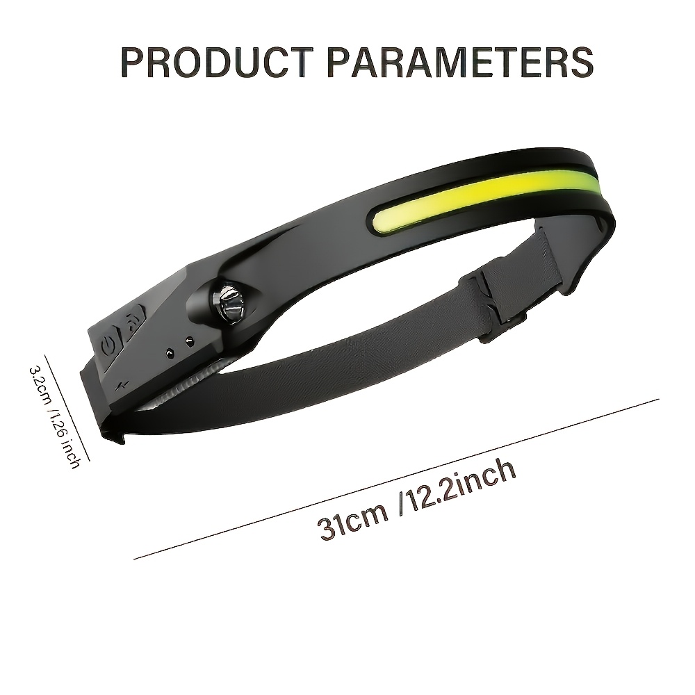 Rechargeable Motion-Sensor Wide-Beam Headlamp with 5 Modes