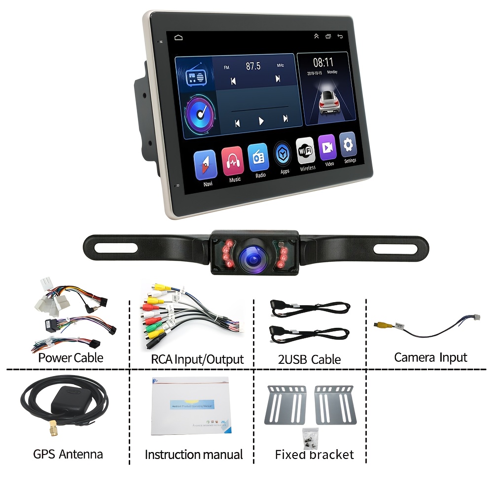 10.1in Double Din Car Stereo for Ford for F-250 for F-350 Super Duty 2006-14 Built-in Wireless Carplay Android Auto Android 15 Audio Receiver Wireless MP5 Player USB FM Multimedia Radio Support Mirror Link SWC + Backup Camera, Vehicle Multimedia System, Car Entertainment Unit, Sleek Dashboard Unit, Modern Car Audio, Reliable Performance, Advanced Car Electronics, Without Battery, Pantalla Para Carro, Car Stereo System