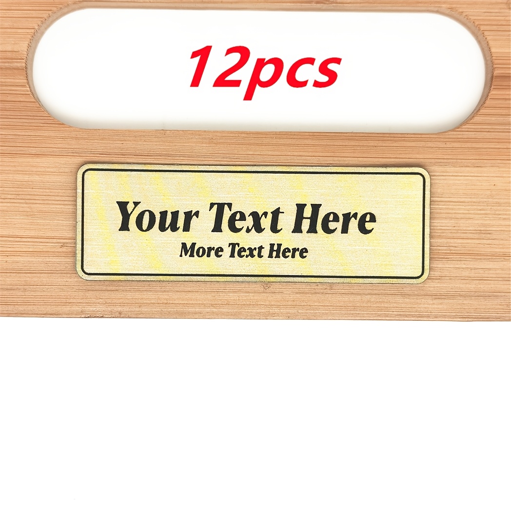 TEMU 12 Personalized Nameplates, Solid Engraved Plaques, Trophy Plaque Engravings, Custom Nameplates With Adhesive Backing