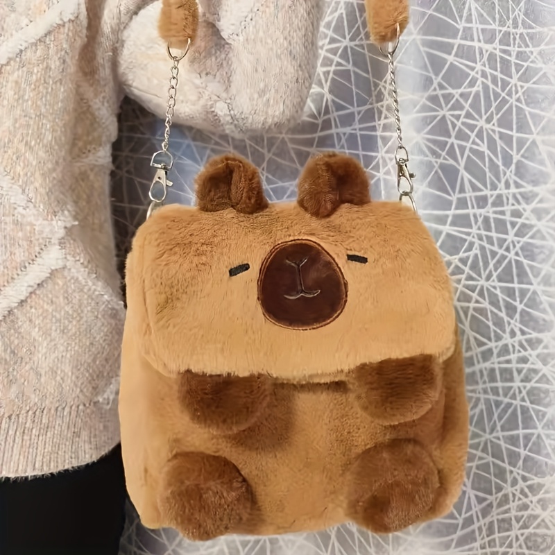 4407 Capybara Cute Backpack Plush Novelty Animal Doll Bag Purse Amazon.com | Capybara Plush Backpack, 11.8 Inch Kawaii  main image 3