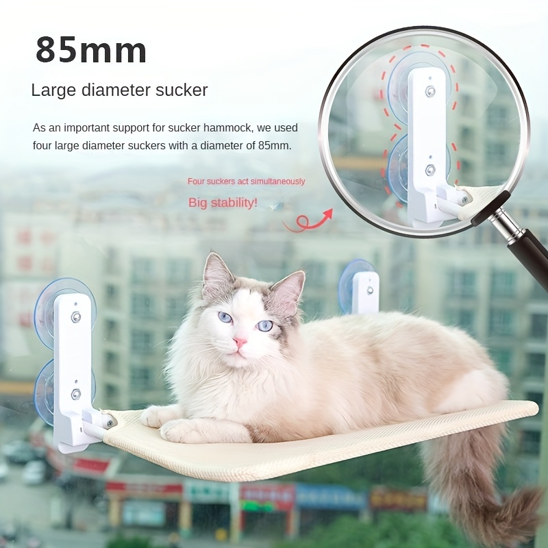 

Cat Window Perch, Foldable Cat Hammock, Strong Suction Cup Hanging Cat Window Shelves Sleeping Bed, Detachable And Washable