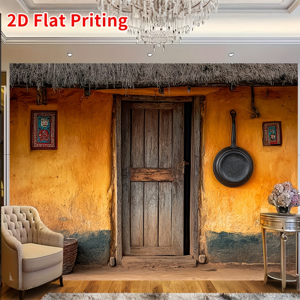 Photography Backdrop 2D Flat Boho Rural Cottage Tapestry